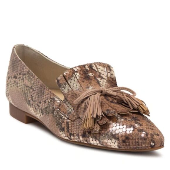 Paul Green Snakeskin Print Leather Loafers Supper Soft Preppy Academia Chic US 9 - Picture 12 of 14